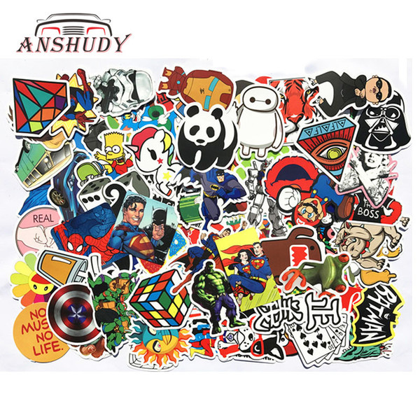 100pcs Car Stickers Waterrpoof Removable for Motorcycle Luggage Bag Laptop Decal Skateboard Bicycle Helmet Guitar Vinyl Graffiti