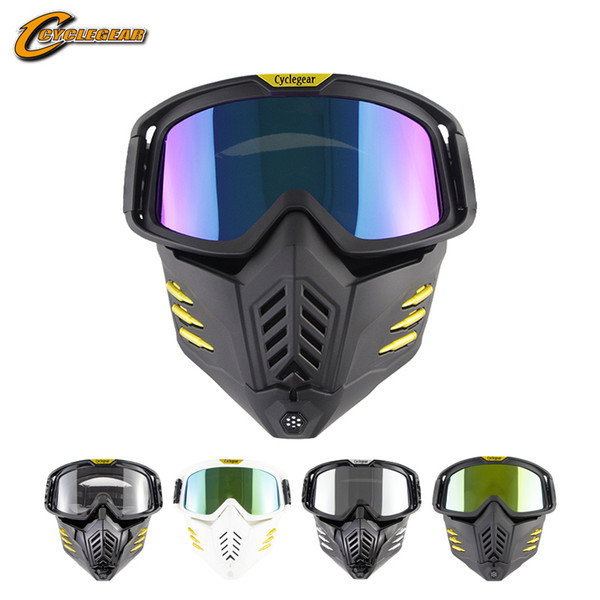 Cyclegear Bullet Style Motocross Goggles with Replaceable Mask Cool Motorcycle Glasses Sport Oculos Moto Bike Okulary CG18