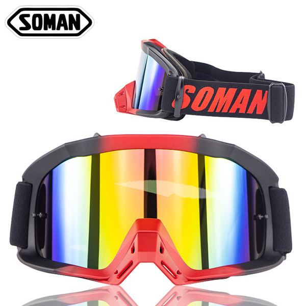 Soman Men & Women Motocross Goggles Motor Bike Riding Glasses Motorcycle Cycling Safety Goggles Anti-wind Outdoor Sport Gafas SM16