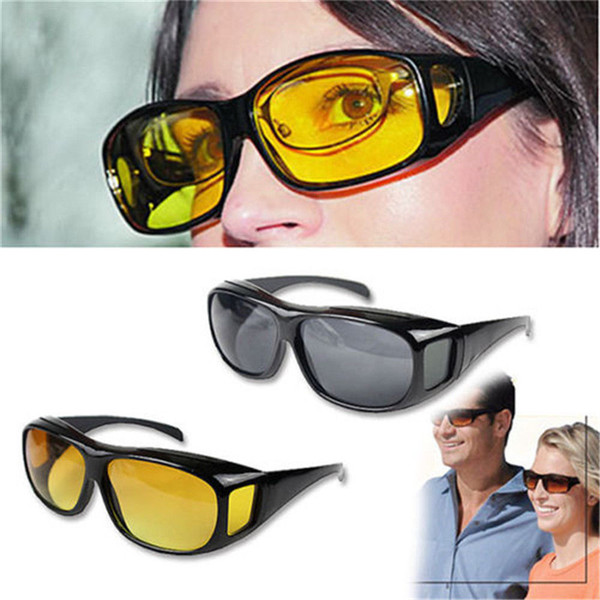 HD Night Vision Driving Sunglasses Men Yellow Lens Over Wrap Around Glasses Dark Driving UV400 Protective Goggles Anti Glare