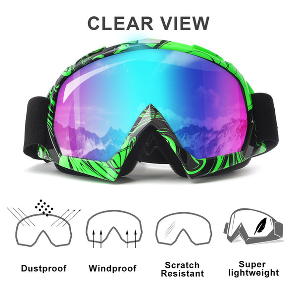 KEMIMOTO Motorcycle Bike Racing Goggles Glasses Oculos Ski Goggles Men Women Anti-fog Adult Skiing Eyewear Snowboard Goggles