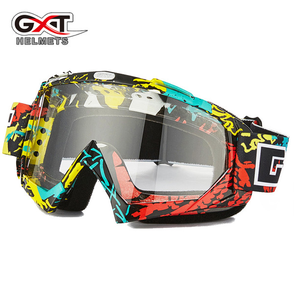 GXT Motocross Goggles ATV MTB DH Windproof Skiing Moto Bike Goggles Glass Dirt bike Helmet Visors Lens Motorcycle Glasses blinkers