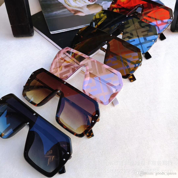 2019 Oversized Square Sunglasses Women Letter One pieces Oversized Shades Square Eyewear Sun Glasses 8 design 001