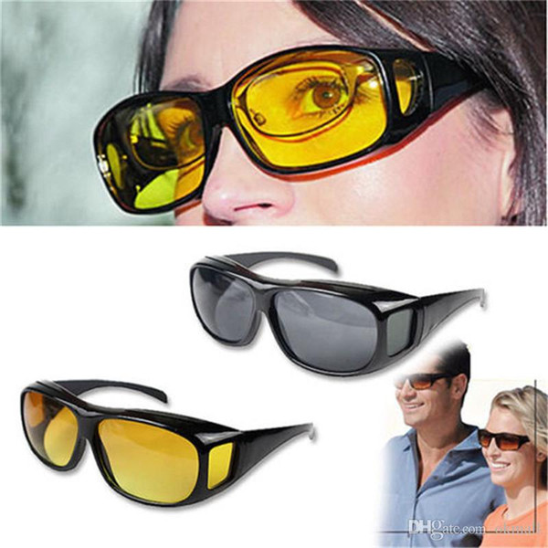 HD Night Vision Driving Sunglasses Men Yellow Lens Over Wrap Around Glasses Dark Driving UV400 Protective Goggles Anti Glare