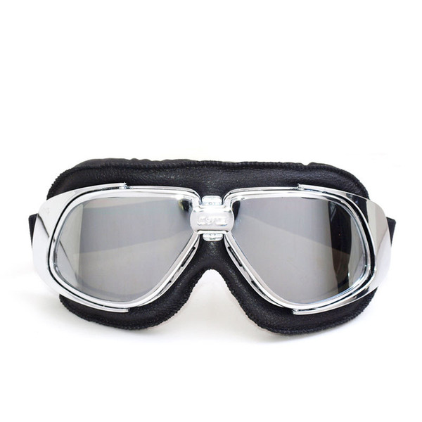 NEW Arrival Classic Vintage Motorcycle Goggles Anti-UV Leather Cruiser Scooter Goggles Motorbike Riding Glasses Smoke Lens