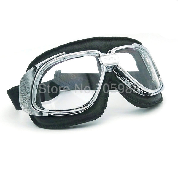 Lether goggles , Motorcycle Goggle Vintage Pilot Biker Leather For Motorcycle Bike ATV Goggle