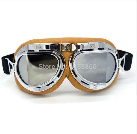 Evomosa Silver Lens Retro Motorcycle Goggles Motocross Moto Cross Glasses Country Flexible Cycling Sport Eye Helmets