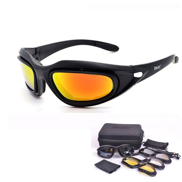 SAIYU C5 Army Goggles Desert Storm 4 Lens Outdoor Sports Hunting Sunglasses Anti UVA UVB X7 Polarized War Game Motorcycle Glasse