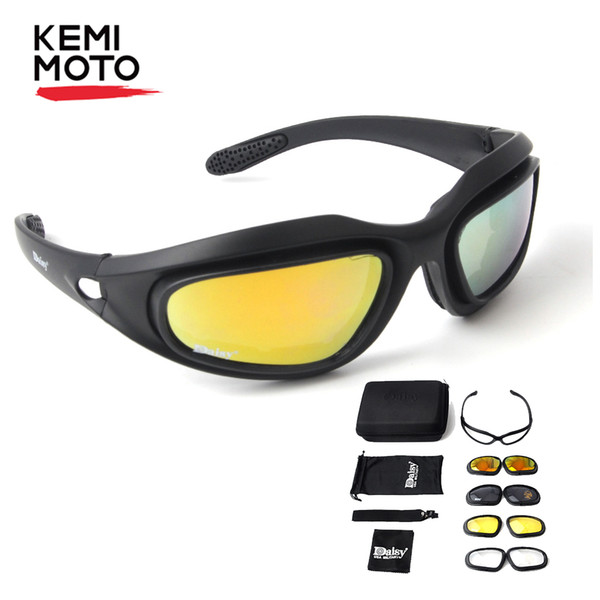 KEMiMOTO Motorcycle Glasses Polarized Sunglasses For Shooting Eye Protection Windproof Moto Goggles UV400 Antifog clear Lens