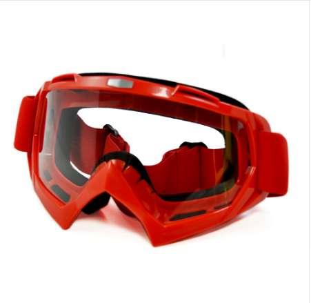 BJMOTO Red Adult Motorcycle Goggles Motocross Bike Cross Country Flexible Sport Racing Goggle Clear Lens Motor Glasses