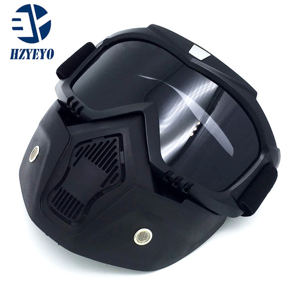 New Modular Mask Detachable Goggles And Mouth Filter Perfect for Open Face Motorcycle Half Helmet or Vintage Helmets