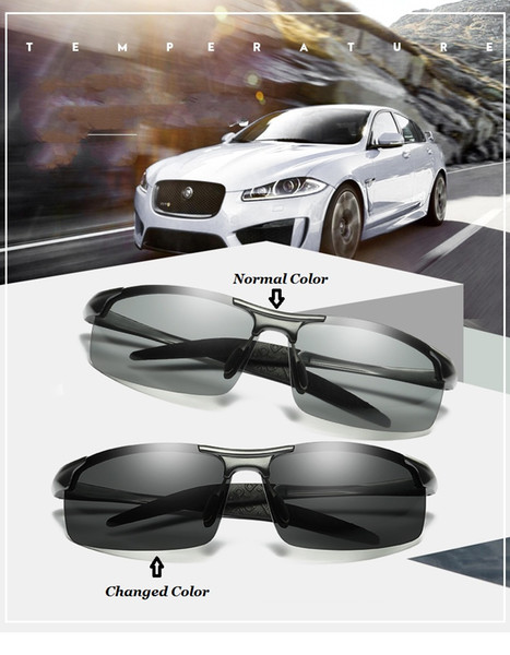 Change Color Photochromic Sunglasses Men Women Titanium polarized Sun Glasses Chameleon Anti-glare Driving