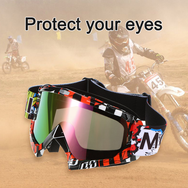 Freeshipping Fashion 4 Colors Motorcycle Racing Riding Cycling Goggles Outdoor Ski Wind-proof Antifog Glass Color Lens