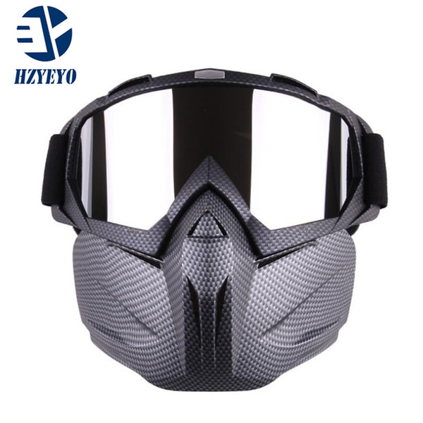 ZYEYO Motocross Detachable Modular Mask Goggles And Mouth Filter for Motorcycle Open Face Vintage Helmet M 005 HZYEYO Motocross Detachabl...