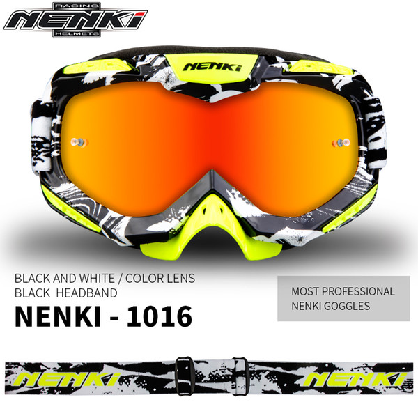 NENKI Motocross Goggles Motorcycle Racing Eyewear Skiing Snowboard Glasses Colorful Lens Unisex DH MTB Glasses Single Lens