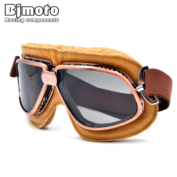 Vintage Motorcycle Goggles Pilot Motorbike Goggles Glasses Retro Jet Helmet Eyewear For Aviator Pilot Cruiser Cycling Bicycle