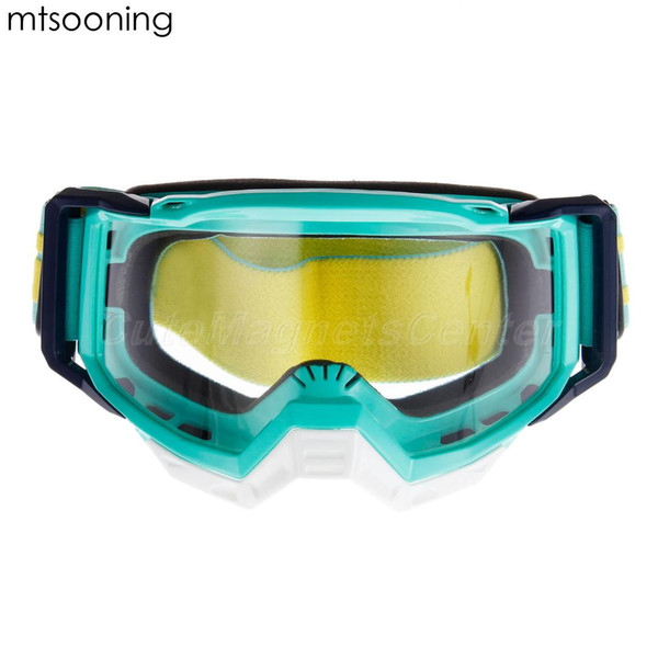 mtsooning Motorcycle Goggles Green Sunglasses ATV Casque Moto Bike Transparent Lens Motocross Glasses