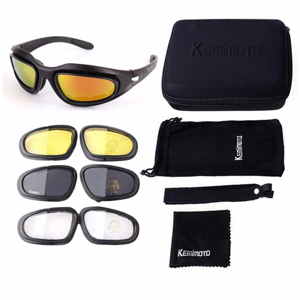 Non-Polarized Motorcycle Riding glasses Motorcycle Goggles Sport Sunglasses With 4 Lens Kits