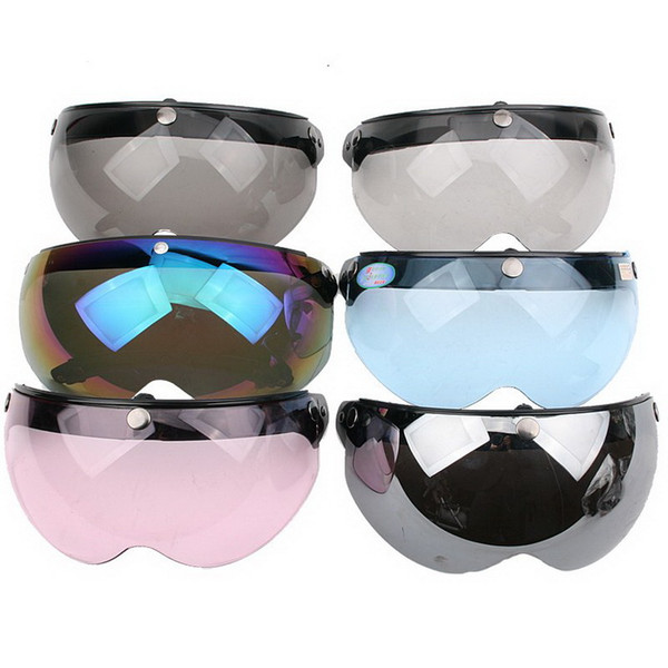 2016 Fashion motorcycle helmet lens three button W type mirror W Visor Air Force helmet lens Made of PC