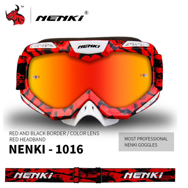 NENKI Men's Motorcycle Racing Eyewear Skiing Snowboard Glasses Colorful Lens Motocross Off-Road Dirt Bike ATV DH MX Googles