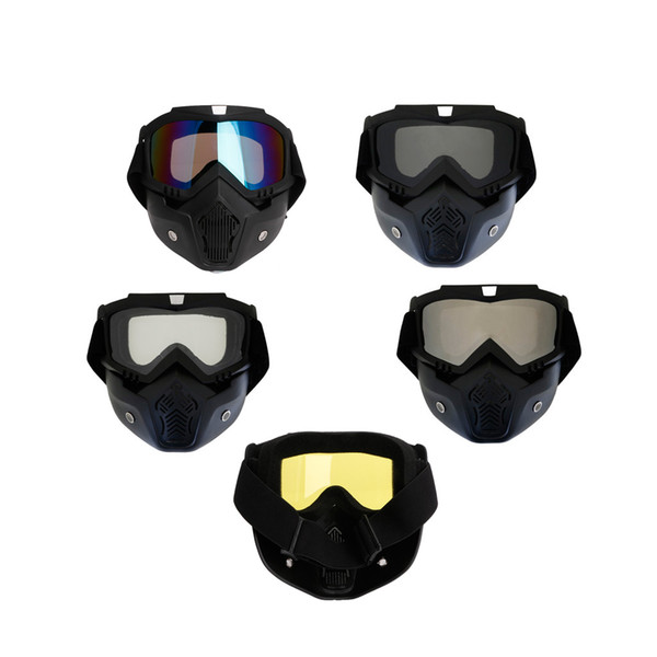 2017 New Motocross Goggles Face Glasses Dust Mask With Detachable Motorcycle Glasses