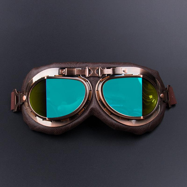 G10 Motorcycle Goggles Glasses Vintage Motocross Classic Goggles Retro Aviator Pilot Cruiser Steampunk ATV Bike UV Protection Copper