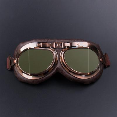 G10 Motorcycle Goggles Glasses Vintage Motocross Classic Goggles Retro Aviator Pilot Cruiser Steampunk ATV Bike UV Protection Copper