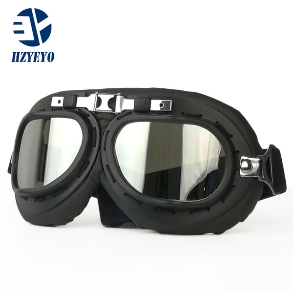 vintage pilot goggles 1 PCS black spectacles frame motocycle goggles vintage pilot moto biker glasses free shipping HZYEYO