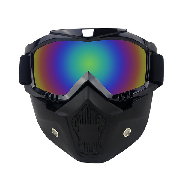 Modular Mask Detachable Goggles And Mouth Filter Perfect for Open Face Motorcycle Half Helmet or Vintage Helmets