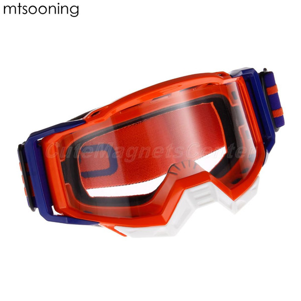 mtsooning Orange Motocross Goggles ATV Casque Transparent Motorcycle Glasses Racing Moto Bike Cycling Gafas Sunglasses