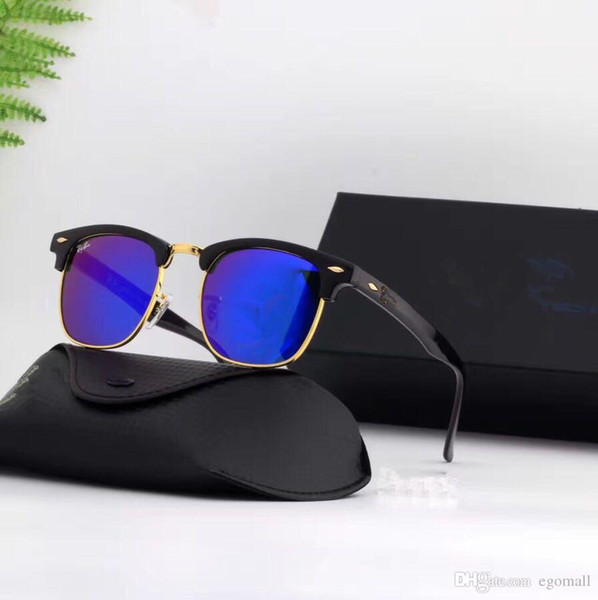 6 Colors To Choose Brand Designer Men Women Polarized Sunglasses Semi Rimless Sun Glasses Gold Frame Polaroid lens With Brown Case and box.