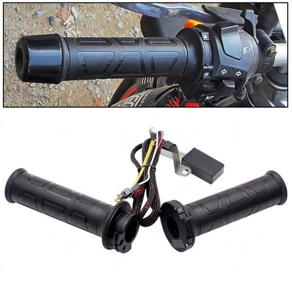 2pcs! 12V 22MM Adjustable Temperature Motorcycle Universal Electric Heated Handle with T Bush and Adjustable switch