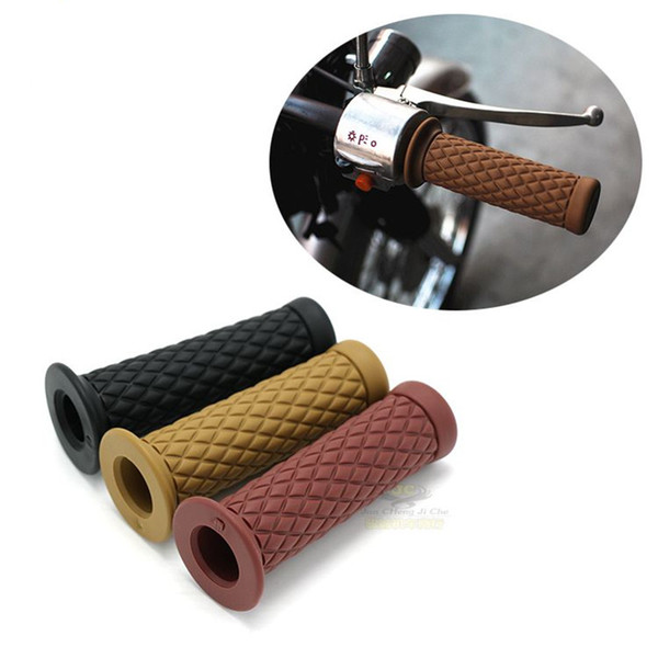 Universal 7/8'' 22MM Vintage rubber Motorcycle handle grips coffee Motorbike handlebar grips 3 Colors Available