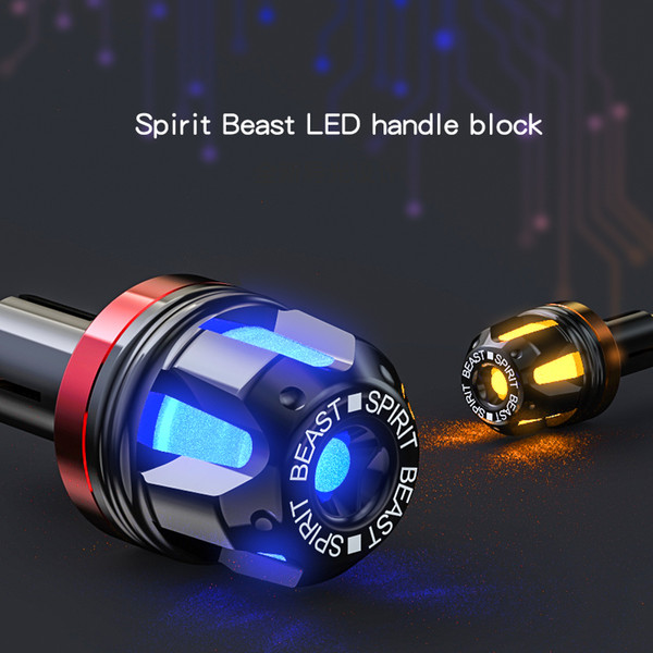 SPIRIT BEAST Motorcycle LED Handle Block Modified Motorcycle Accessories Grips Decorative Signal Lights Protection