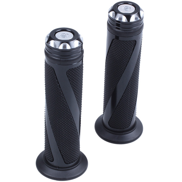 7/8 CNC Motorcycle Grips Handlebar Gel Aluminum Rubber