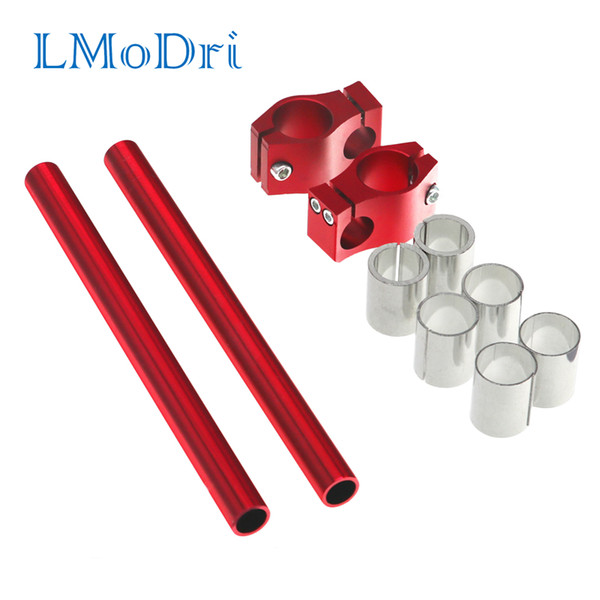 LMoDri CNC Motorcycle Handlebars Adjustable Clip On Fork Cafe Racer 26,30,31mm Removable Handlebar & Adjustable Motion