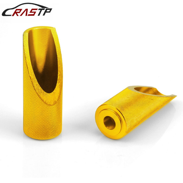 RASTP-High quality 1 Pair Motorcycle Aluminum Foot Pegs for Honda Ruckus Zoomer Motorcycle Foot Rests Gold RS-ENL015