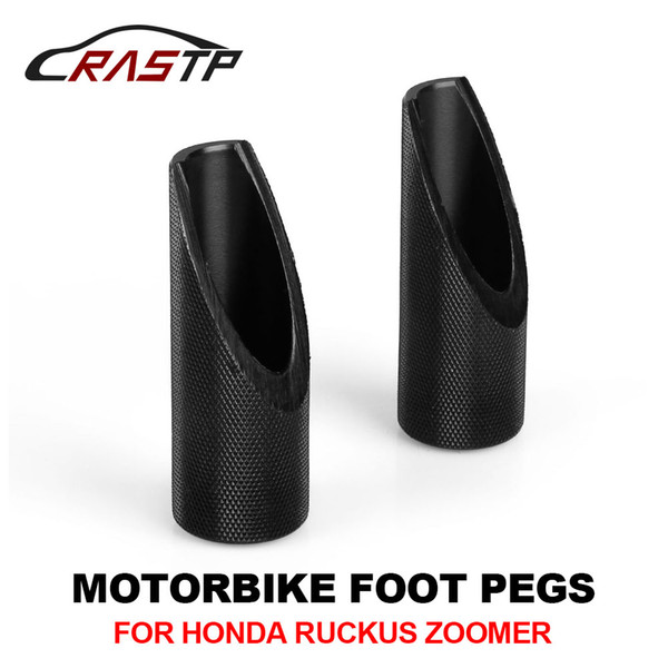 RASTP - 1 Pair Black Motorcycle Motorbike Foot Pegs for Honda Ruckus Zoomer P1M3 Aluminum Black RS-ENL015