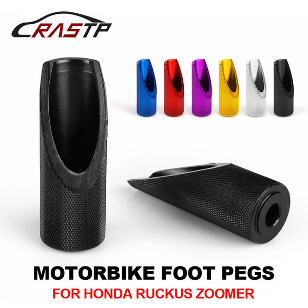 RASTP-New Aluminum Foot Pegs For Honda Ruckus Zoomer Red Blue Black Silver Gold Purple Motorcycle Foot Pegs RS-ENL015