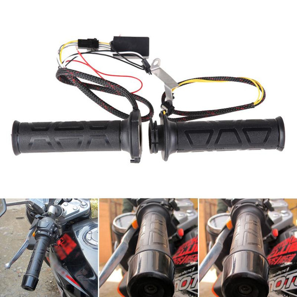 Adjustable Universal Motorcycle Heated Grip Warm Temperature 1 Pair 12V Motocross Handlebars Heated Grip Heater Motocross