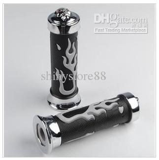 Universal Moto Motorcycle Chopper Handlebar Grips flame Hand Grips Rubber Y42010-C LG16 10pcs