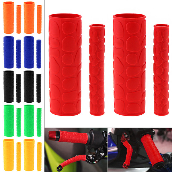 1 Pair 106 MM Soft TRP Motorcycle Handle Grips with Pattern and 2 Pcs Handbrake Covers for Motorcycle MOT_10D