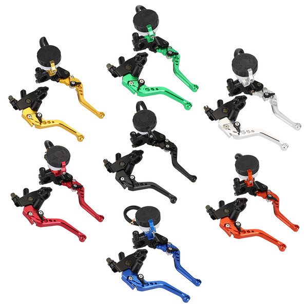 Universal Adjustable Motorcycle Brake Clutch Levers Master Cylinder Reservoir Set For Honda Suzuki Kawasaki Yamaha