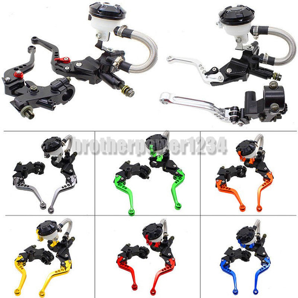 CNC Universal 7/8'' 22mm Front Brake Clutch Master Cylinder Reservoir Levers Set