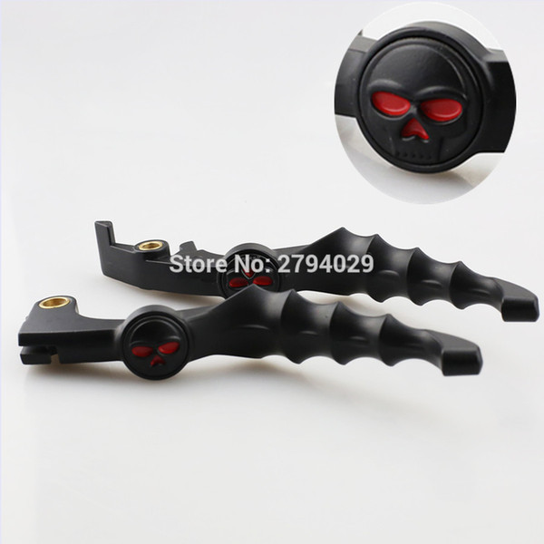 Free Shipping Black Red Eyes Skull Skeleton Zombie Brake Clutch Lever Fits For Honda Shadow VTX VT 600 750 Custom