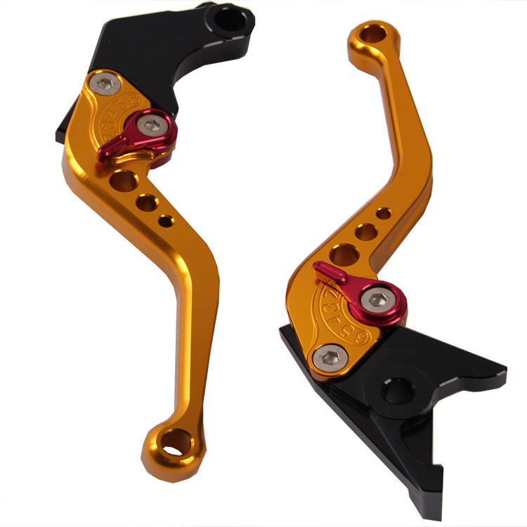 Wholesale-Adjustable High Quality Aluminium Alloy 2 Pcs CNC Motorbike Motorcycle Brake Clutch Levers for CB400 Yellow