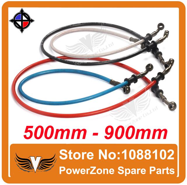 Wholesale-500mm To 900mm Motorcycle Hydraulic Reinforced Brake Or Clutch Oil Hose Line Tube Pipe Fit Dirt Pit Bike ATV Quad Buggy
