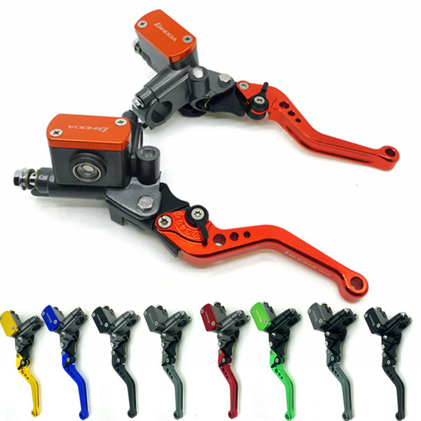 DIHODA Multicolor 1 pair Universal motorcycle master cylinder lever brake hydraulic clutch pump for honda Yamaha Kawasaki Suzuki