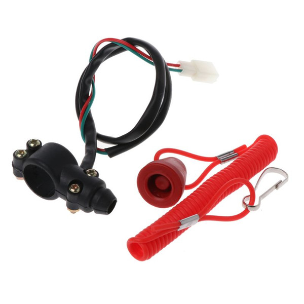 Motorcycle Flameout Switch With Tether Engine Shut-off Equipment Universal Boat Outboard Safety For Braking Emergency Stop C45