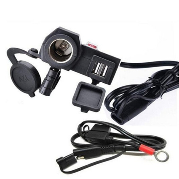 Motorcycle 2.1A USB charger Waterproof Cigarette Lighter socket 2 in 1 Power Charger motorcycle handlebar with switch 1.5M line